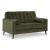 Reveon Lakes Modern Loveseat | Olive Velvet Upholstery