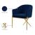 Xavier Velvet Dining Chair with Gold Steel Legs