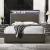 Escher Wood Platform Bed w/LED Headboard, Queen Size