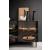 Universal Ceramic/Wood Customizable Sideboard w/4 Glass Doors & Metal Feet
