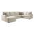 Edenfield 3-Piece Polyester U-Shaped Sectional Sofa w/Left Arm Chaise Facing
