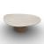 Mushroom Laminated Ceramic-Glass/Wood Pedestal Coffee Table