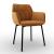Cocoon Fabric/Metal Customizable Plush Seat Dining Armchair