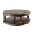 Mika Wood Round Storage Coffee Table Set
