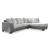 SM Clairette Court 2-Piece Polyester Fabric L-Shaped Sectional Sofa