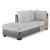 SM Clairette Court Fabric/Faux Leather Right 2-Piece Sectional w/Chaise