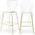 Clarion Polycarbonate Counter Stool with Gold Metal Frame