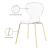 Clarion Polycarbonate Dining Chair with Gold Metal Frame