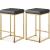 Nicola Faux Leather Counter Stool with Gold Steel Base