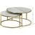 Massimo 2-Piece Faux Marble Coffee Table with Gold Steel Base