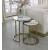 Massimo 2-Piece Round Faux Marble End Table with Gold Steel Base