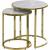 Massimo 2-Piece Round Faux Marble End Table with Gold Steel Base