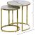Massimo 2-Piece Round Faux Marble End Table with Gold Steel Base