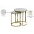 Massimo 2-Piece Round Faux Marble End Table with Gold Steel Base