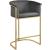 Donatella Velvet Counter Stool with Gold Steel Base