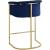 Donatella Velvet Counter Stool with Gold Steel Base