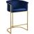 Donatella Velvet Counter Stool with Gold Steel Base