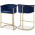 Donatella Velvet Counter Stool with Gold Steel Base