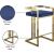 Ezra Velvet Counter Stool with Gold Steel Base