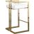 Ezra Faux Leather Counter Stool with Gold Steel Base