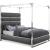 Encore Faux Leather King Size Canopy Bed