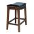 Elmo Bonded Leather Counter Stool, Cinnamon Wood Base