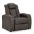 Fyne-Dyme Polyester/PU Power Reclining Chair w/Ambient Blue LED Lighting