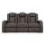 Fyne-Dyme Polyester/PU Power Reclining Sofa w/Ambient Blue LED Lighting