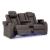 Fyne-Dyme Polyester/PU Power Reclining Loveseat w/Ambient Blue LED Lighting