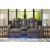 Fyne-Dyme Polyester/PU Power Reclining Living Room Set w/Ambient Blue LED Lighting