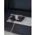 Fyne-Dyme Polyester/PU Power Reclining Sofa w/Ambient Blue LED Lighting