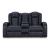 Fyne-Dyme Polyester/PU Power Reclining Loveseat w/Ambient Blue LED Lighting