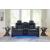 Fyne-Dyme Polyester/PU Power Reclining Loveseat w/Ambient Blue LED Lighting