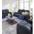 Fyne-Dyme Polyester/PU Power Reclining Living Room Set w/Ambient Blue LED Lighting
