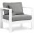 Nizuc Outdoor Patio Waterproof Fabric Modular Arm Chair with White Aluminum Frame