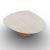 Mushroom Laminated Ceramic-Glass/Wood Pedestal Coffee Table