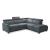 Brussels 3-Piece Microfiber Fabric Storage Sectional Sleeper Sofa