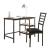 Madigan Vinyl/Metal Writing Desk w/Chair