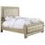 Loraine Leatherette/Mirror/Wood Panel Tufted Bed, Queen Size