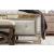 Loraine Leatherette/Mirror/Wood Panel Tufted Bed, Queen Size