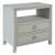 Riven Wood/Fabric/Leather Nightstand w/2 Drawers