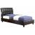 Hendrik Leatherette/Wood Tufted Platform Bed w/Speakers