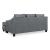 Genoa Steel Leather Sofa with Chaise | Contemporary Gray