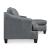 Genoa Steel Leather Sofa with Chaise | Contemporary Gray