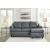 Genoa Steel Leather Sofa with Chaise | Contemporary Gray