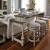 Morgan Creek Tweed Chenille/Wood Console Swivel Stool