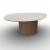 Mushroom Laminated Ceramic-Glass/Wood Pedestal Coffee Table