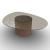 Mushroom Tempered Glass/Wood Pedestal Coffee Table