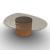 Mushroom Tempered Glass/Wood Pedestal Coffee Table