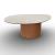 Mushroom Laminated Ceramic-Glass/Wood Pedestal Coffee Table